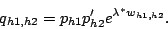 \begin{displaymath}
q_{h1,h2} = p_{h1}p_{h2}'e^{\lambda^{*}w_{h1,h2}}.
\end{displaymath}